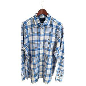 Façonnable Blue Plaid Button-Down Shirt – Classic French Menswear Size L